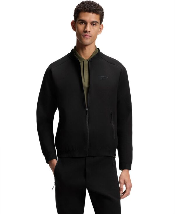 【送料無料】 ヒューゴボス メンズ パーカー・スウェット アウター BOSS x Porsche Men's Embossed Artwork Zip-Up Sweatshirt Black|ReVida 店