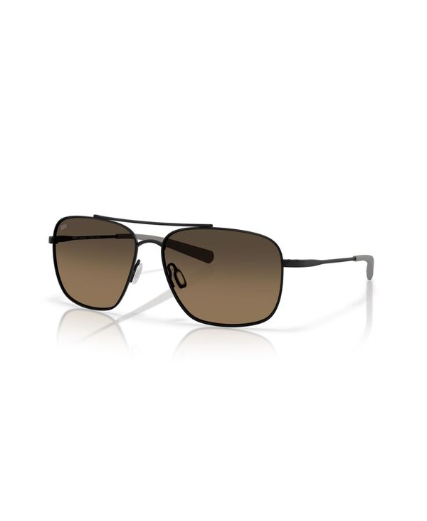 【送料無料】 コスタデルマール メンズ サングラス・アイウェア アクセサリー Men's Canaveral Polarized Sunglasses 6S6002 Satin Black