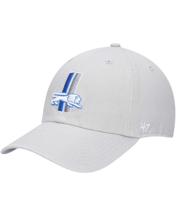 【送料無料】 47ブランド メンズ 帽子 アクセサリー Men's Detroit Lions Clean Up Legacy Adjustable Cap Gray