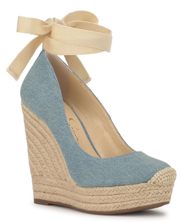 【送料無料】 ジェシカシンプソン レディース サンダル シューズ Women's Zexie Espadrille Wedge Sandals Medium Blue Denim
