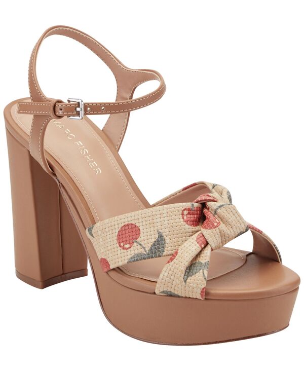 【送料無料】 マークフィッシャー レディース サンダル シューズ Women's Deren High Block Heel Platform Sandals Cherry Print
