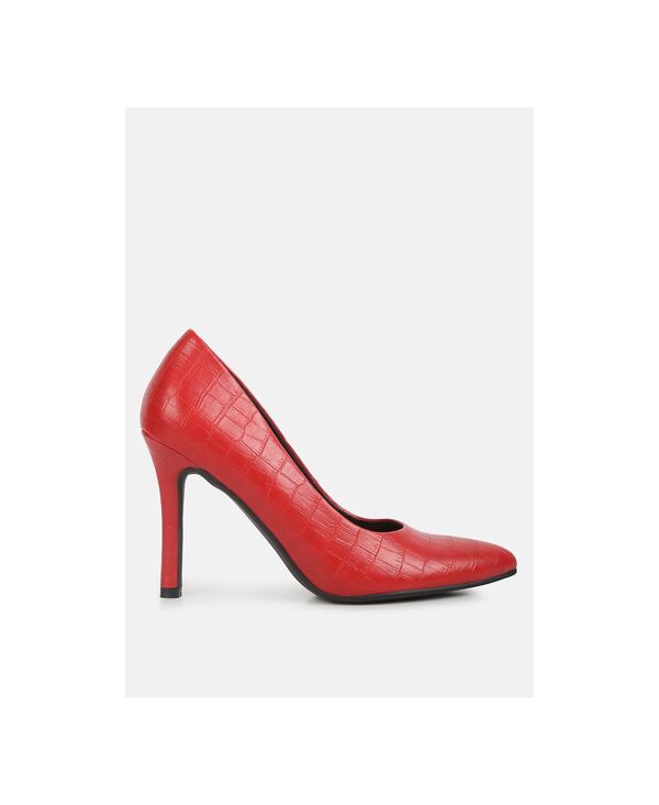 【送料無料】 ロンドンラグ レディース パンプス シューズ Women mellen croc faux leather formal pumps Red