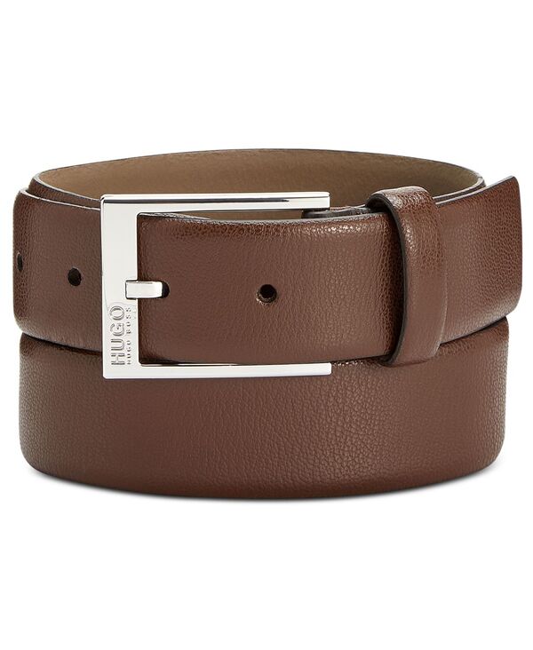 【貨物輸送無料】 ヒューゴボス メンズ 胴締め 付属品 HUGO Men\u0027s Gellot Leather Belt Dark Brown