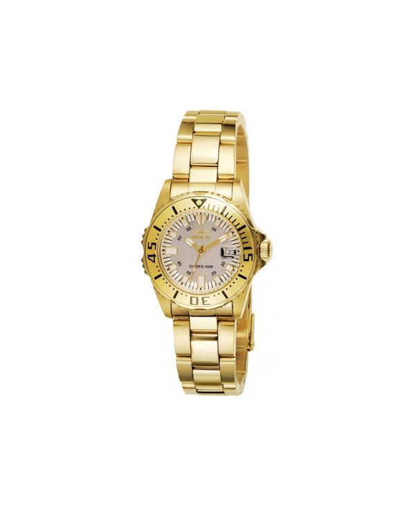 【送料無料】 インビクタ レディース 腕時計 アクセサリー Women's 2963 Pro Diver Quartz 3 Hand Champagne Dial Watch White