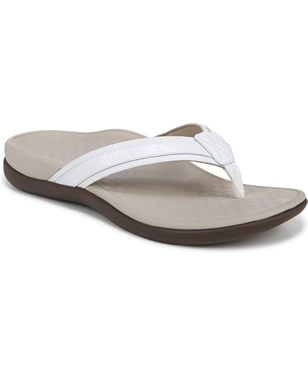【送料無料】 バイオニック レディース パンプス シューズ Womens Tide Thong Sandals White patent webbing