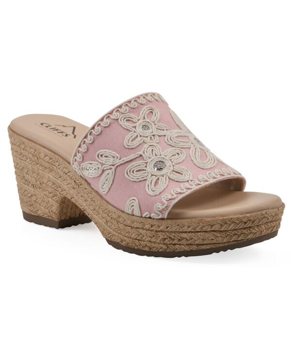 【貨物輸送無料】 クリフバイホワイトマウンテン レディース サンダル シューズ Women\u0027s Biancia Wedge Sandals Light Pink Fabric