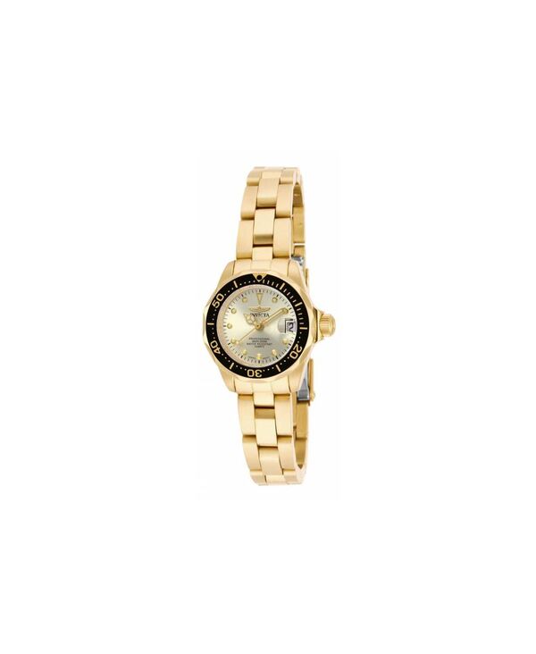 【貨物輸送無料】 インビクタ レディース ウオッチ 付属品 Women\u0027s 17038 Pro Diver Quartz 3 Hand Champagne Dial Watch Gold レディース腕時計-腕時計