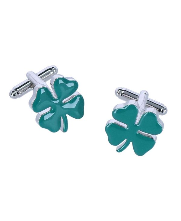 【貨物輸送無料】 トラファルガー メンズ カフスリンク 佩び物 Shay Shamrock Novelty Cufflinks Green shamrocks