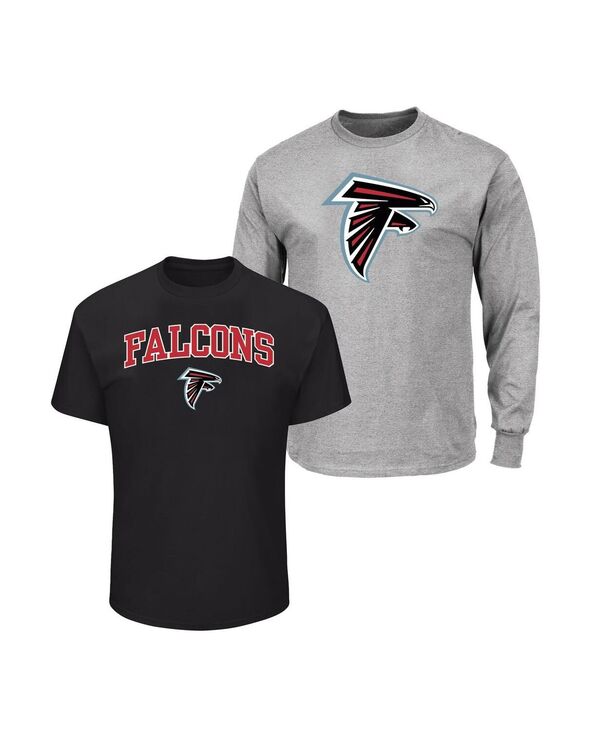 【送料無料】 ファナティクス メンズ Tシャツ トップス Men's Black/Heather Gray Atlanta Falcons Big & Tall 2-Pack T-Shirt Set Black Heather Gray