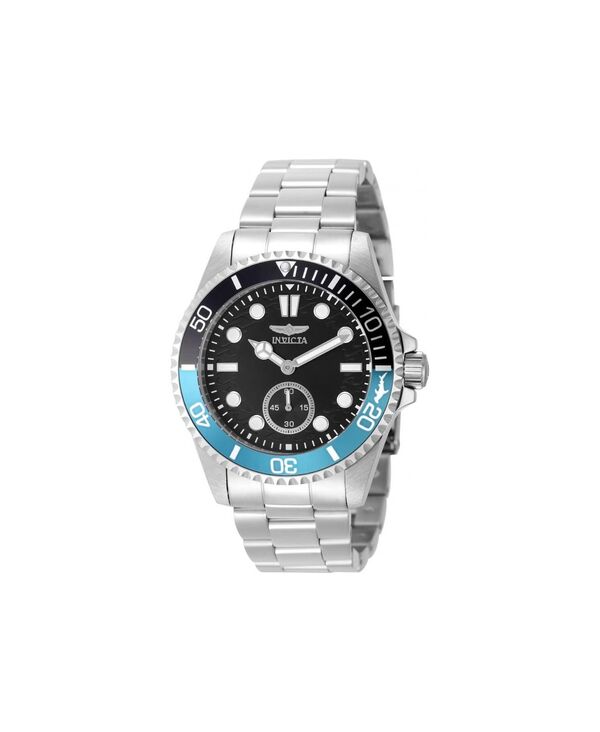 【送料無料】 インビクタ メンズ 腕時計 アクセサリー Men's 49437 Pro Diver Quartz VD78 Black Dial Watch Silver