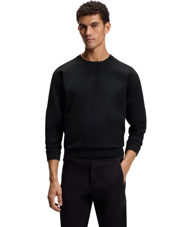 【送料無料】 ヒューゴボス メンズ パーカー・スウェット アウター BOSS by x Porsche Men's Reflective Logo Sweatshirt Black