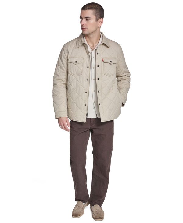 【送料無料】 リーバイス メンズ ジャケット・ブルゾン アウター Men's Quilted Zippered Western Shirt Jacket Safari｜ReVida 店