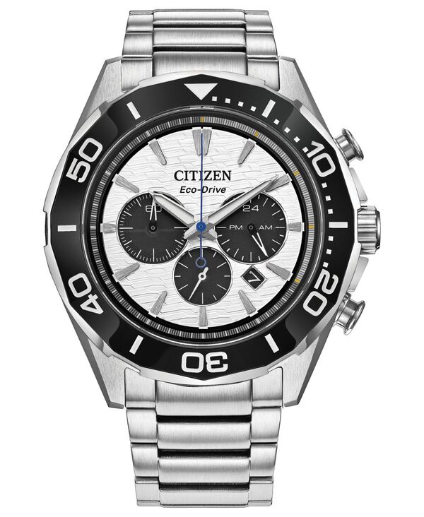 【送料無料】 シチズン メンズ 腕時計 アクセサリー Men's Endeavor Chronograph Silver-Tone Stainless Steel Bracelet Watch 43mm Silver-tone