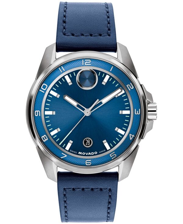 【貨物輸送無料】 モバド メンズ ウォッチ 佩び物 Men\u0027s Bold Verso S Swiss Quartz Navy Leather Watch 42粍 Blue