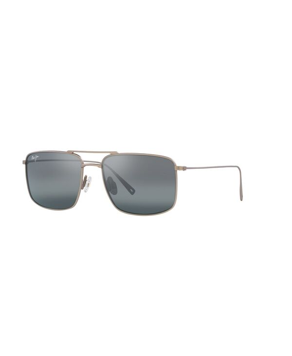【貨物輸送無料】 マウイ体育館 メンズ サングラス・アイウェア 付属物 Men\u0027s Aeko Polarized Sunglasses MJ000695 Silver