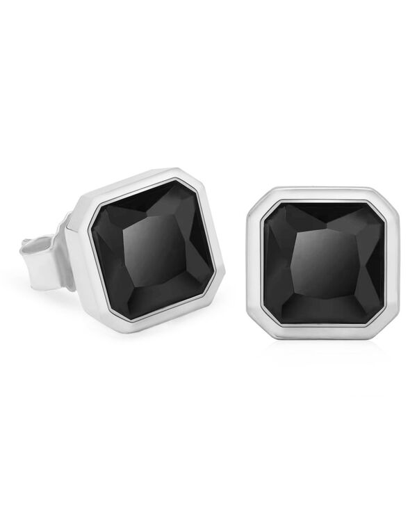 【貨物輸送無料】 ローナ サットン  メンズ ピアス・イヤリング 付属品 Men\u0027s Noble Stud Earrings インチ 14k White Gold Plated Over Sterling Silver Silver