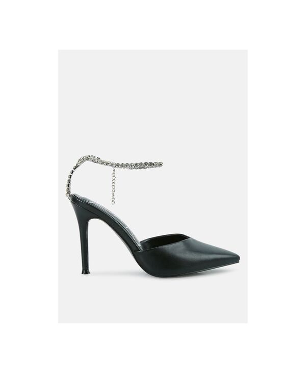 【送料無料】 ロンドンラグ レディース サンダル シューズ Womens Joyce Diamante Embellished Stiletto Mule Sandals Black