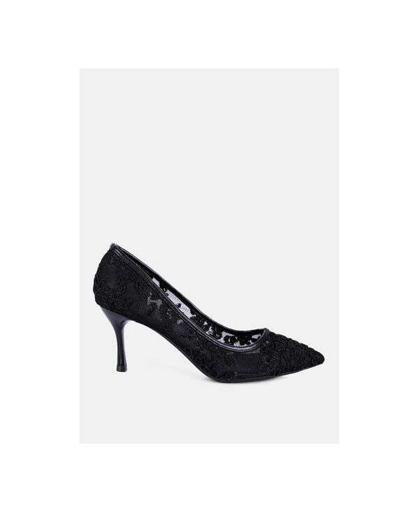 【送料無料】 ロンドンラグ レディース パンプス シューズ Womens Reunion Lace Mid Heel Pumps Black