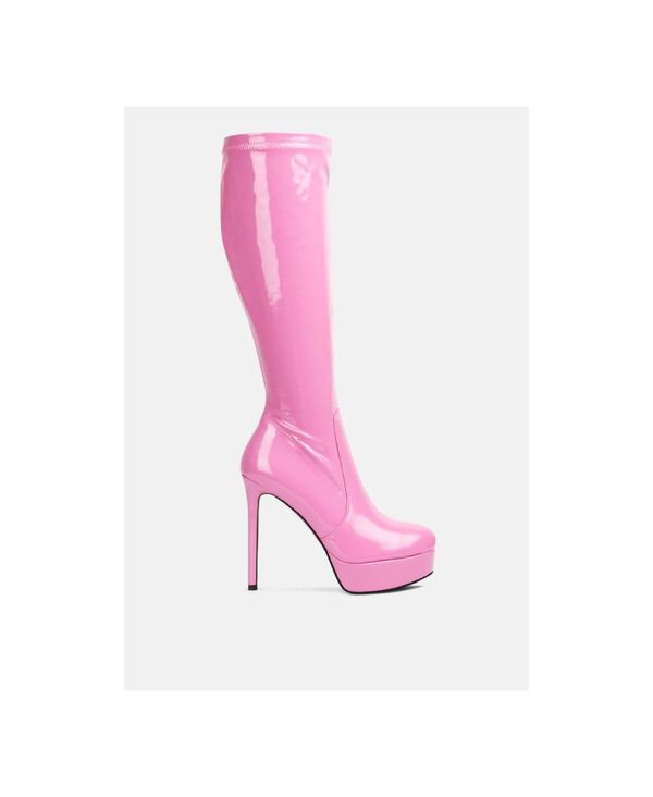 【送料無料】 ロンドンラグ レディース ブーツ・レインブーツ シューズ Shawtie High Heel Stretch Patent Calf Boots Pink|ReVida 店