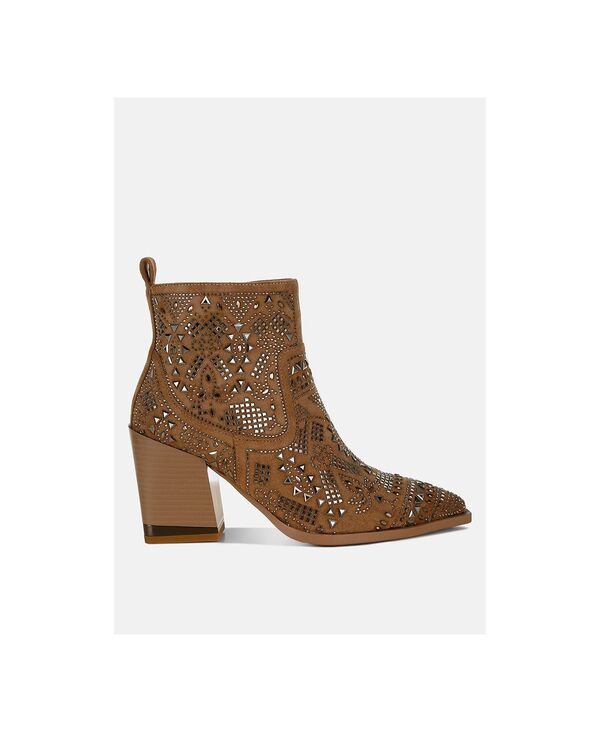 【送料無料】 ロンドンラグ レディース ブーツ・レインブーツ シューズ Womens Omishi Stud Embellished Ankle Boots Light beige