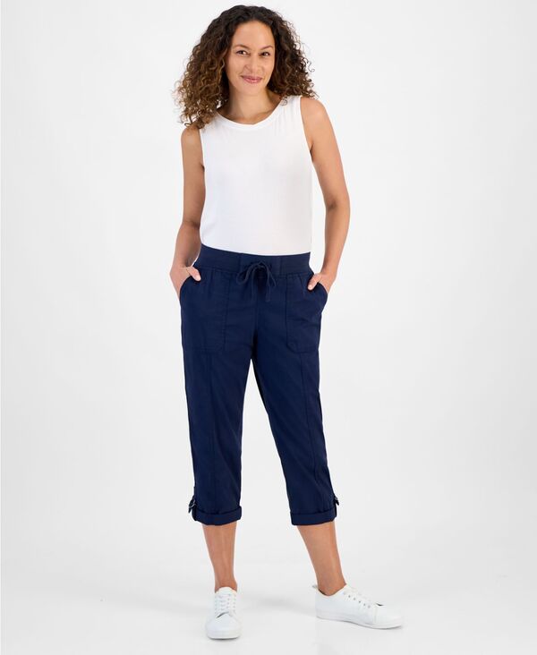 【送料無料】 スタイルアンドコー レディース カジュアルパンツ ボトムス Petite D-Ring Capri Pants Industrial