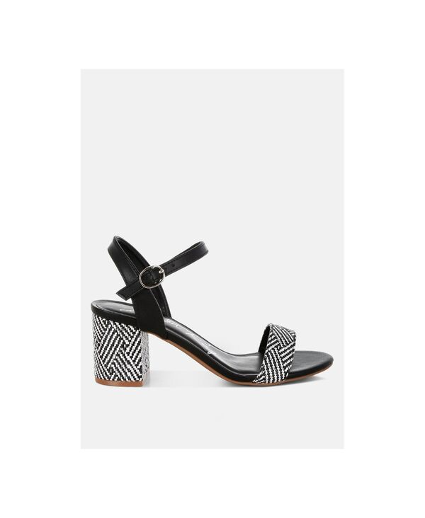 【送料無料】 ロンドンラグ レディース サンダル シューズ Womens Tulata Raffia Pin Buckle Block Heels Black｜ReVida 店