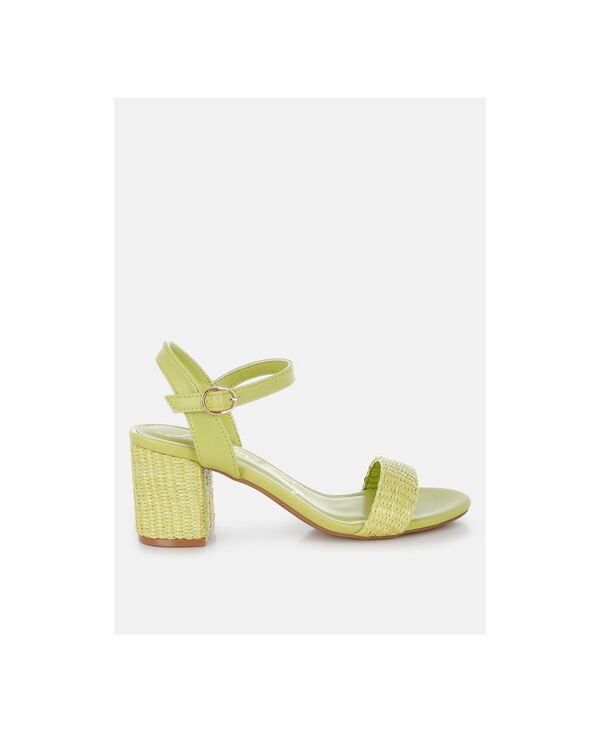【送料無料】 ロンドンラグ レディース サンダル シューズ Womens Tulata Raffia Pin Buckle Block Heels Green｜ReVida 店