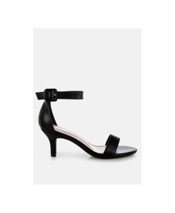 【送料無料】 ロンドンラグ レディース サンダル シューズ Womens Feruda Faux Leather Kitten Heels Black