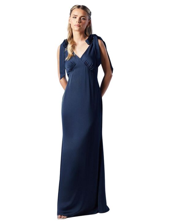 【送料無料】 コースト レディース ワンピース トップス Women's Satin Back Maxi Bridesmaid Dress Navy