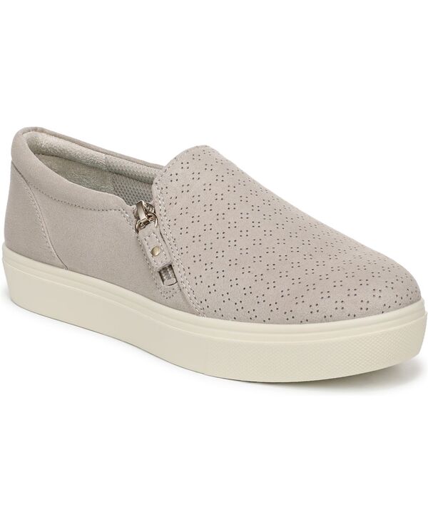 【送料無料】 ドクター・ショール レディース スリッポン・ローファー シューズ Women's Madison Cloud Zip Slip-On Sneakers Oyster Gray Fabric