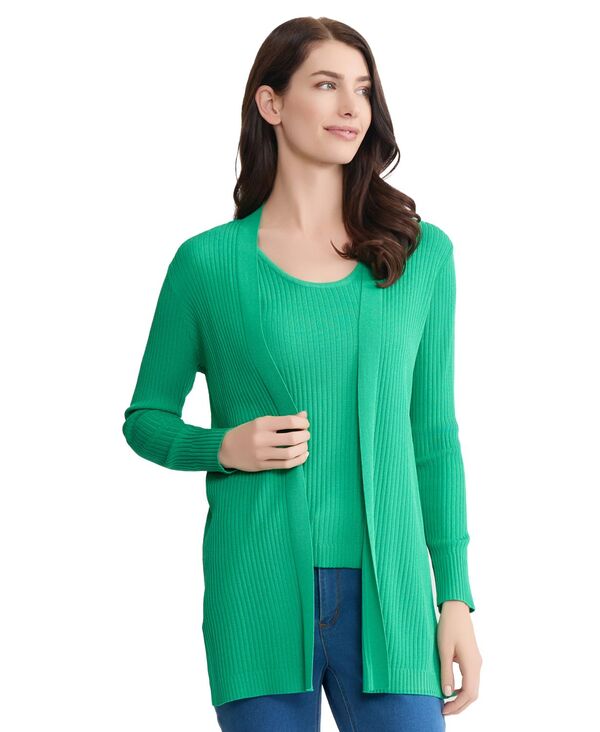 【送料無料】 ジョーンズニューヨーク レディース ニット・セーター アウター Women's Sutton Long-Sleeve Cardigan Kelly