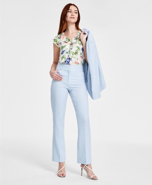 【送料無料】 タハリエーエスエル レディース カジュアルパンツ ボトムス Petite Bell-Bottom Mid Rise Pants Ice Blue