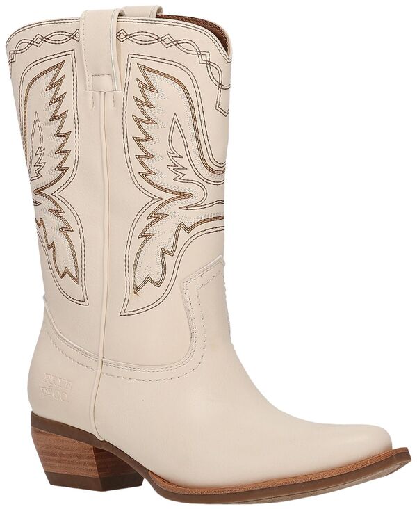 【貨物輸送無料】 飛球 レディース ブーツ・レインブーツ シューズ Women\u0027s Irlene Deco Stitch Western Booties Off White