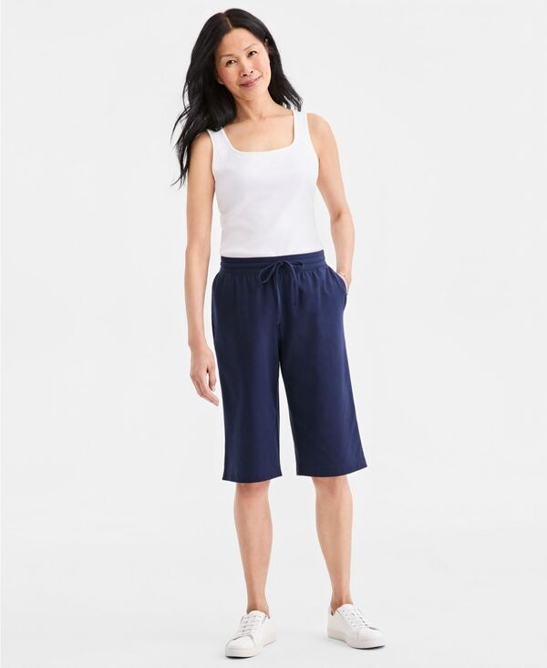 【送料無料】 スタイルアンドコー レディース カジュアルパンツ スウェットパンツ ボトムス Women's Mid Rise Sweatpant Bermuda Shorts Industrial Blue