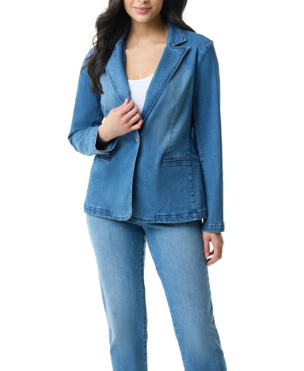 【送料無料】 グロリアバンデービルト レディース ジャケット・ブルゾン ブレザー アウター Women's Denim One-Button Blazer Columbus