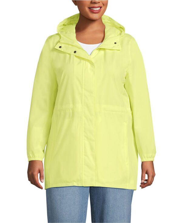 【送料無料】 ランズエンド レディース ジャケット・ブルゾン アウター Plus Size Squall Packable Waterproof Raincoat Soft limoncello yellow