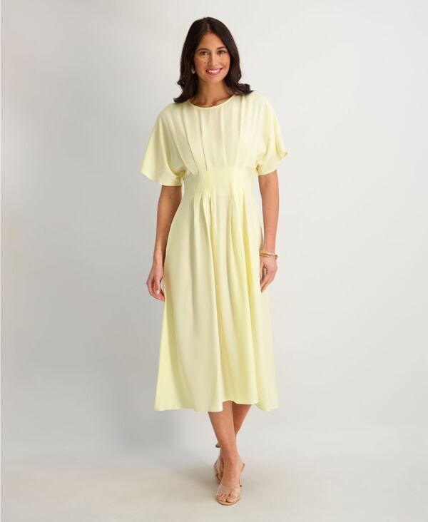 【送料無料】 ケンジー レディース ワンピース トップス Women's Dolman-Sleeve Cinched-Waist Midi Dress Butter｜ReVida 店