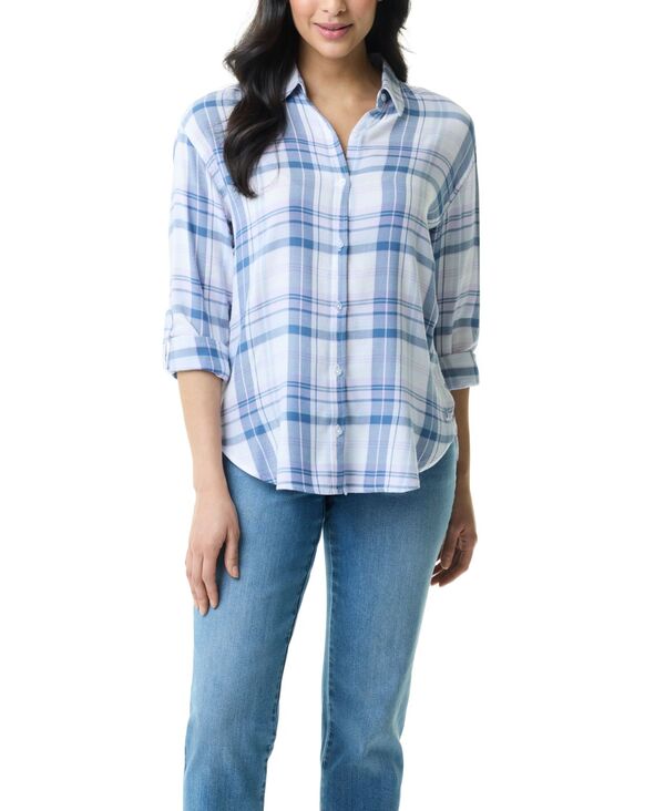 【送料無料】 グロリアバンデービルト レディース シャツ トップス Women's Amanda Button-Front Shirt Pleasant Plaid
