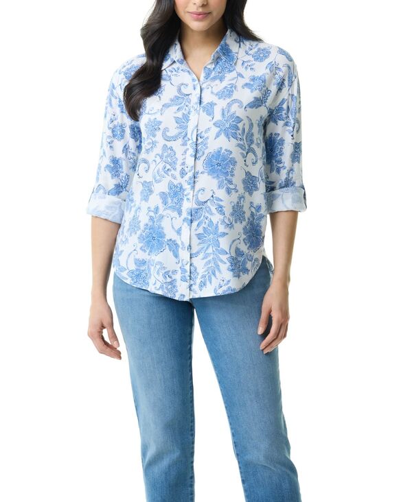 【送料無料】 グロリアバンデービルト レディース シャツ トップス Women's Amanda Button-Front Shirt Polynesian Stamp 13,244円