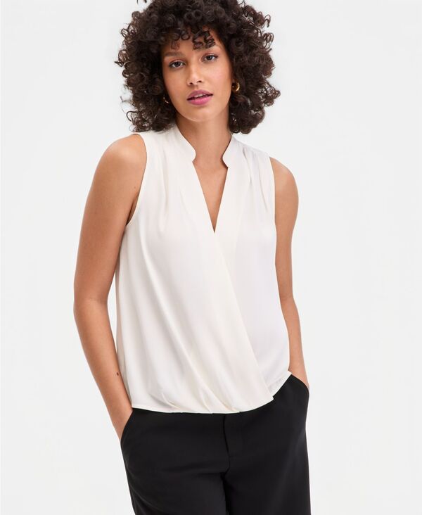【送料無料】 アイ.エヌ.シー インターナショナル コンセプト レディース シャツ トップス Women's Sleeveless Faux Wrap Blouse Magnolia Blossom 8,861円