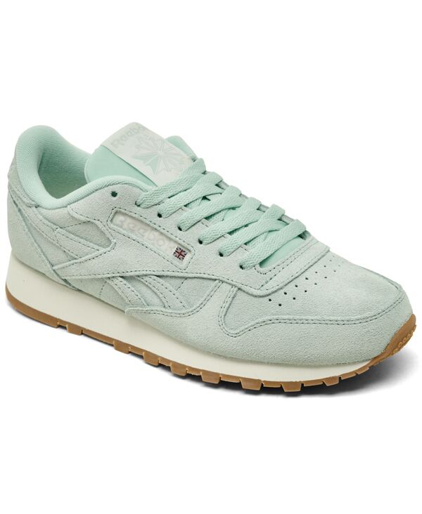【貨物輸送無料】 リーボック レディース スニーカー シューズ Women\u0027s Classic Leather Suede Casual Sneakers from Finish Line Teal Chalk Gum