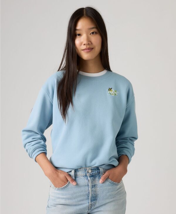 【送料無料】 リーバイス レディース デニムパンツ ボトムス Women's Graphic Everyday Crew Neck Sweatshirt Flower Glacier Lake