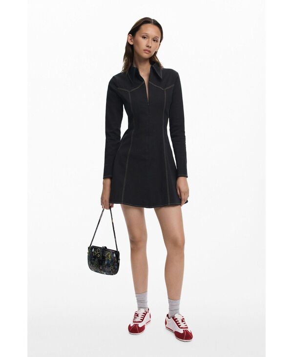 【送料無料】 デジグアル レディース シャツ トップス Women's Shirt dress with zipper Black