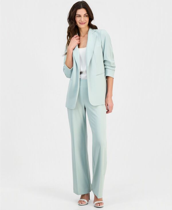 【送料無料】 アンクライン レディース カジュアルパンツ ボトムス Women's High-Rise Wide-Leg Pull On Pants Soft Aloe