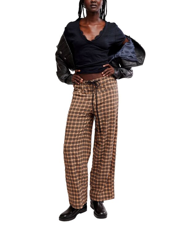 【送料無料】 フリーピープル レディース カジュアルパンツ ボトムス Women's Hudson Canyon Stripe Pants Khaki Combo