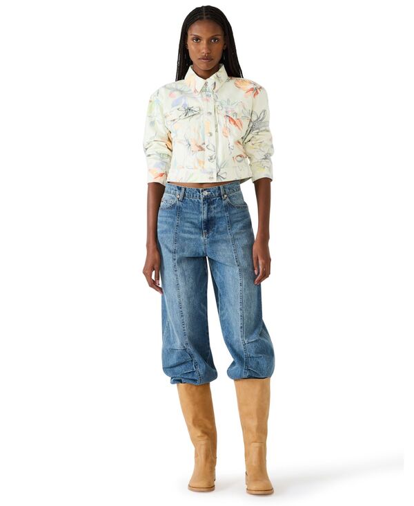 【送料無料】 スティーブ マデン レディース ジャケット・ブルゾン アウター Women's Raleigh Printed Collared Trucker Jacket Notebook Floral