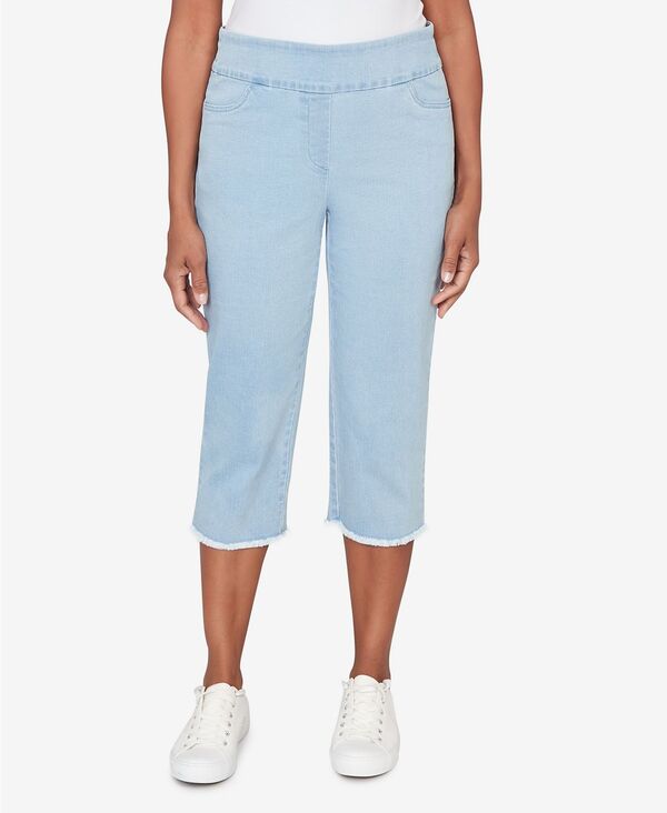 【送料無料】 アルフレッド ダナー レディース カジュアルパンツ ボトムス Women's Classic Super Stretch Denim Fringe Capri Pants Light Denim
