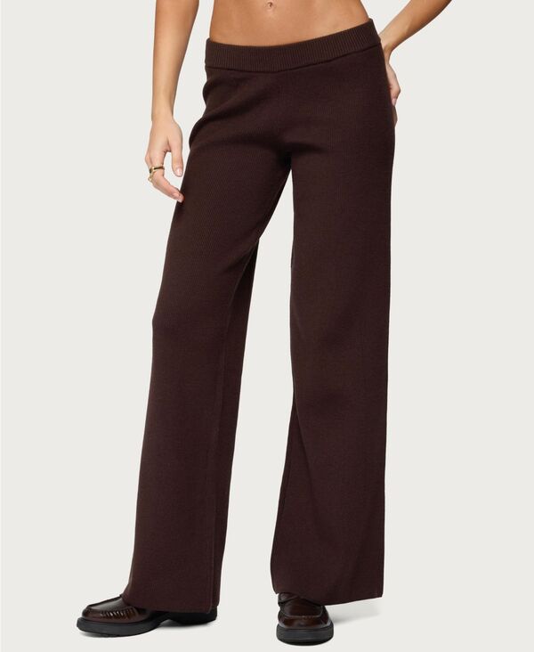 【送料無料】 アディクテッド レディース カジュアルパンツ ボトムス Women's Lorie Wide Leg Knit Pants Brown