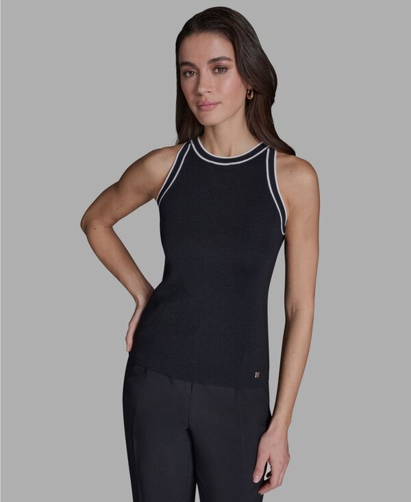 【送料無料】 ビーシビージー レディース シャツ トップス Women's Crewneck Sleeveless Tank Top Black/whisper White
