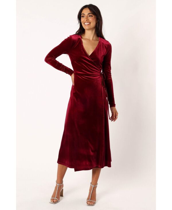 【送料無料】 Petal and Pup レディース ワンピース トップス Womens Darby Long Sleeve Midi Dress - Burgundy Burgundy｜ReVida 店